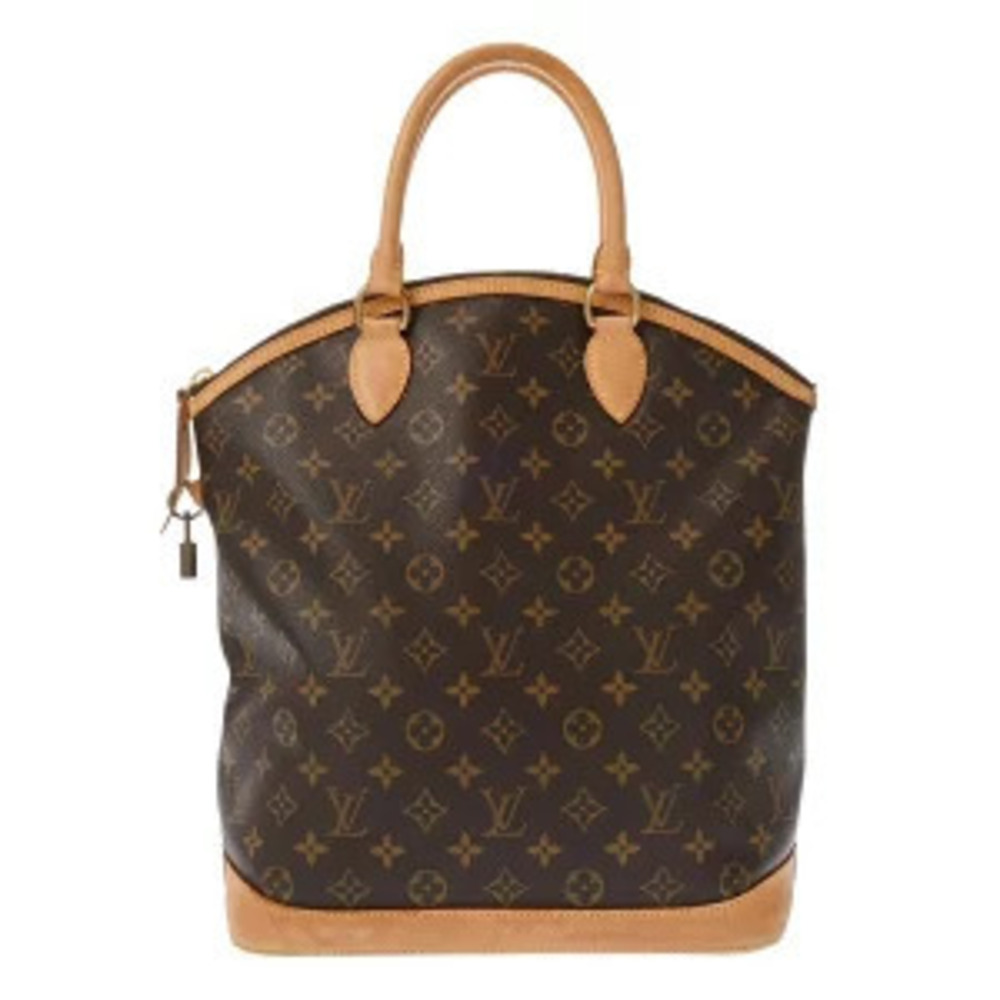 Louis Vuitton Monogram Lockit Vertical Canvas Top Handle Bag Brown